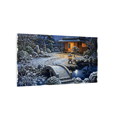 Moonlit Garden Winter Canvas Art | Kintsugi Artful Design