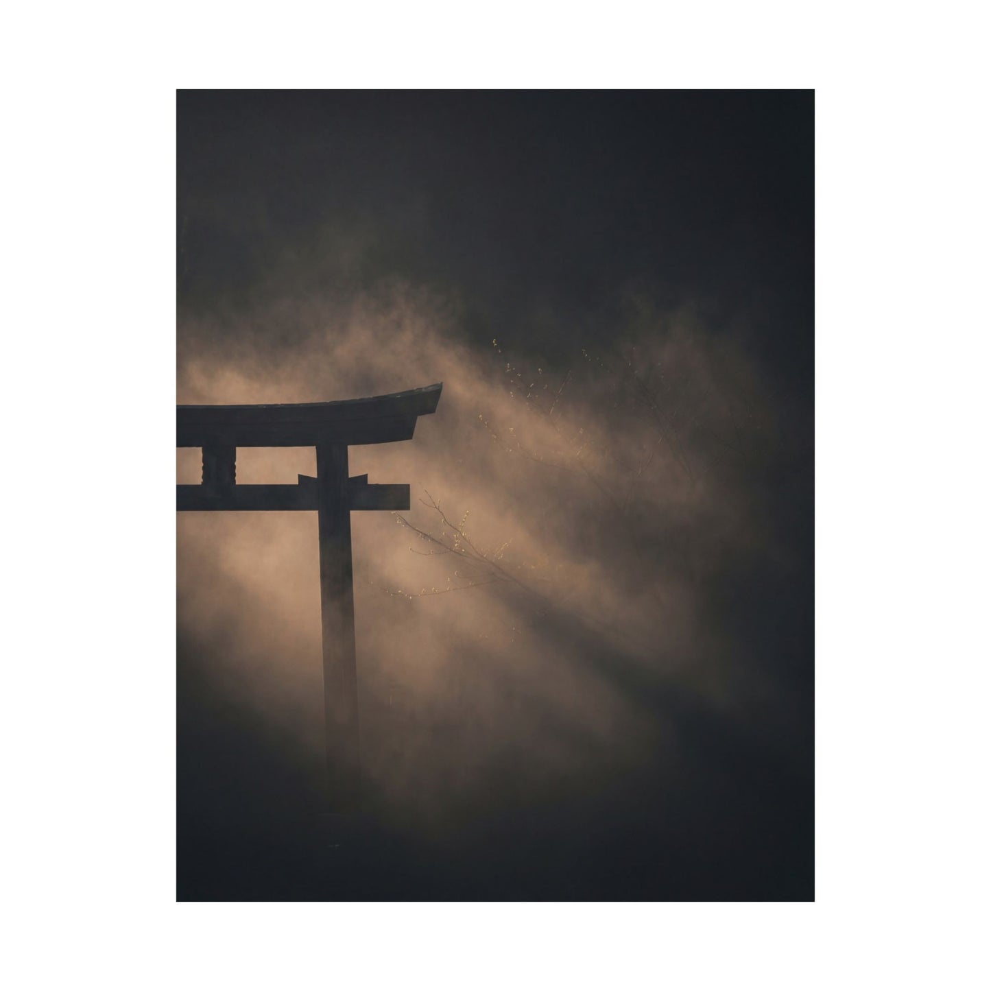Spring Torii Gate Shadow Zen Wall Art Print | Luxurious Decor
