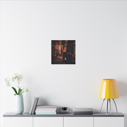 Seijaku Rust Patina Canvas Art - Dark Japandi Shadow Zen