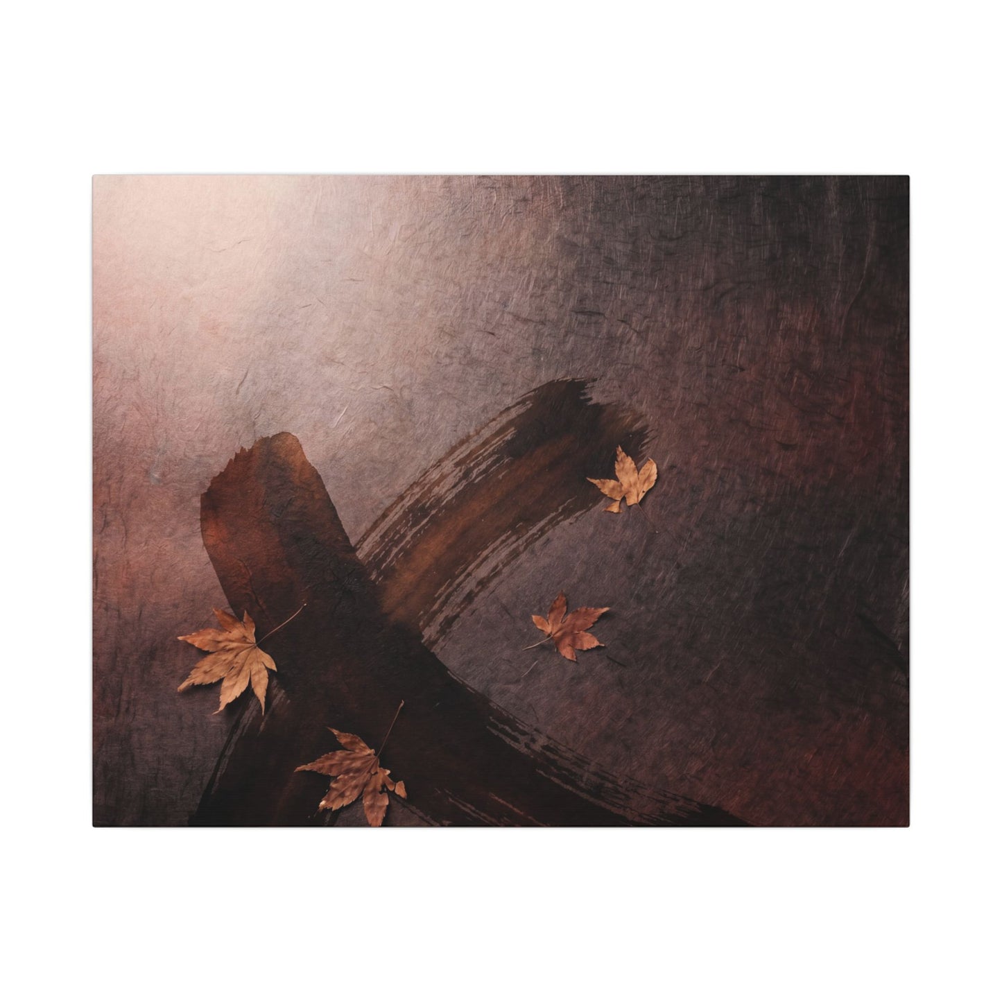 Moody Ink Brushstroke Canvas Art - Moody Minimal Dark Japandi Art Print