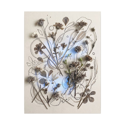 Dried Flowers Minimal Line Canvas Art | Elegant Japandi Art