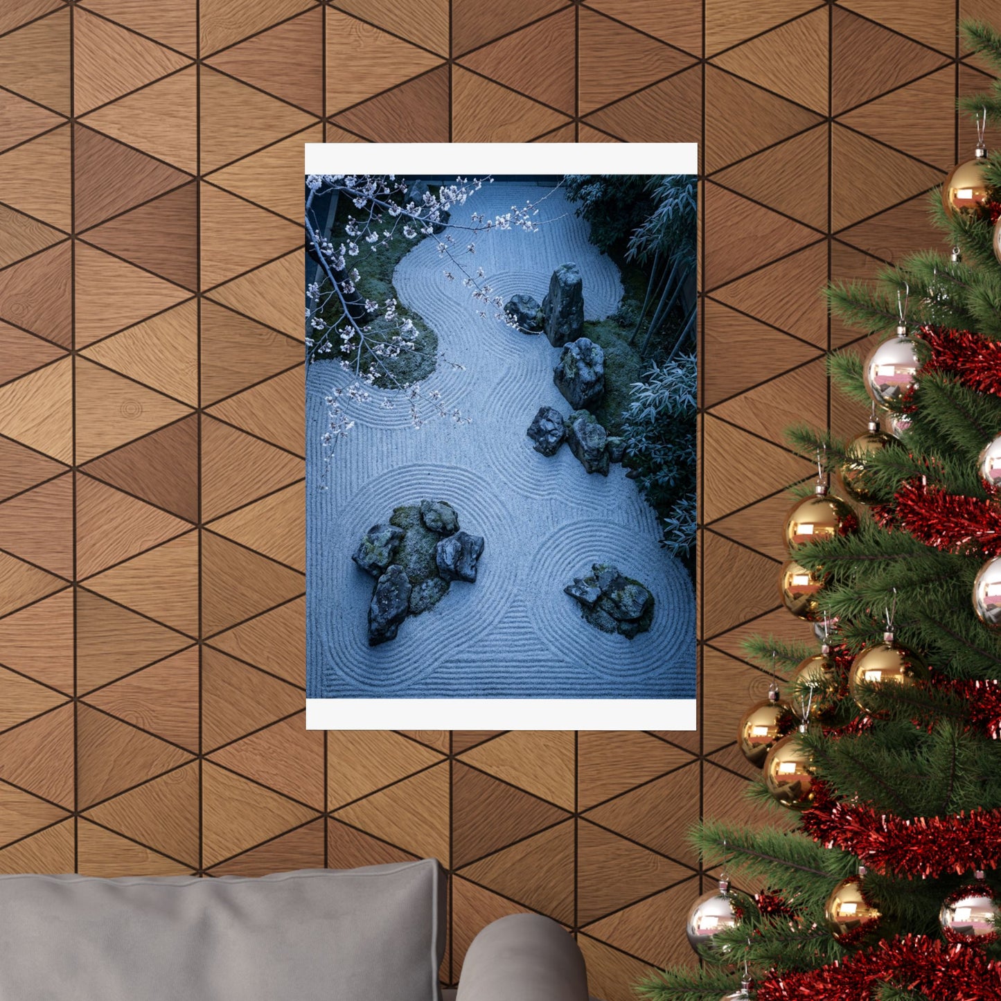 Warm Silk Drape Wall Art Print - Minimal Line Japandi