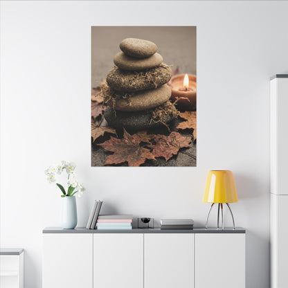 River Stones Canvas Art | Autumn Japandi Texture Art