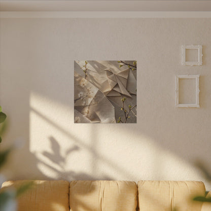Golden Hour Paper Fold Canvas Art - Japandi Fukinsei