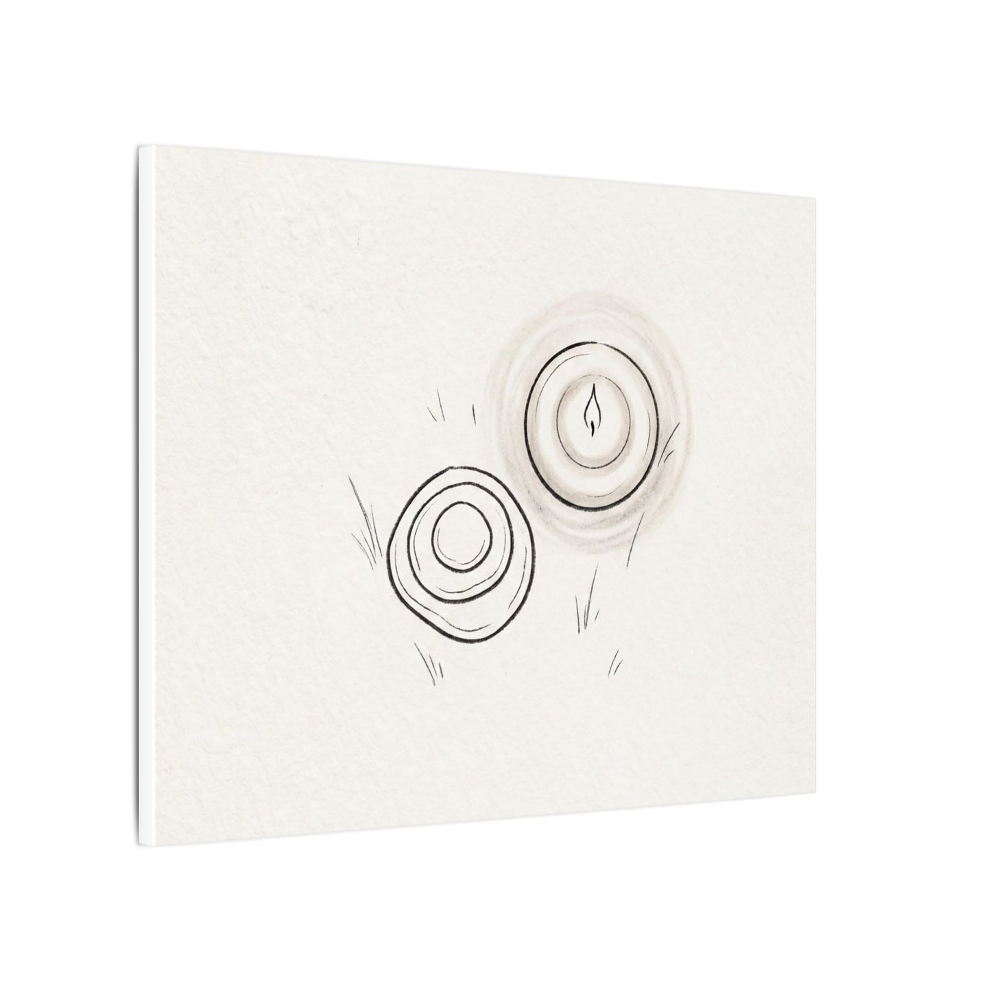 River Stones Canvas Art | Winter Japandi Minimal Line Art
