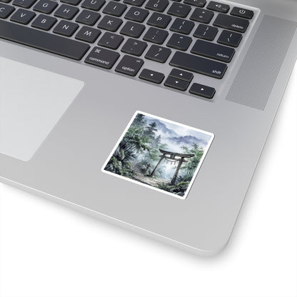 Torii Gate Sumi E Sticker | Tranquil Zen Art