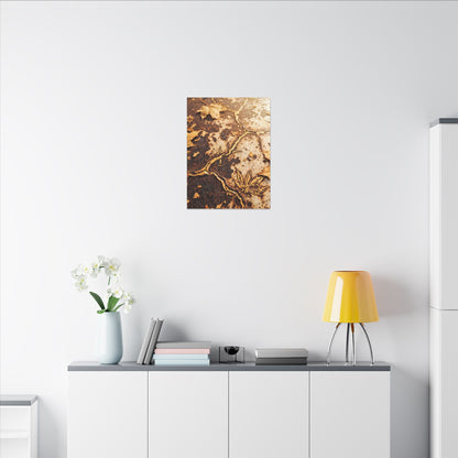 Kintsugi Rust Patina in Golden Hour | Gold Vein Canvas Art