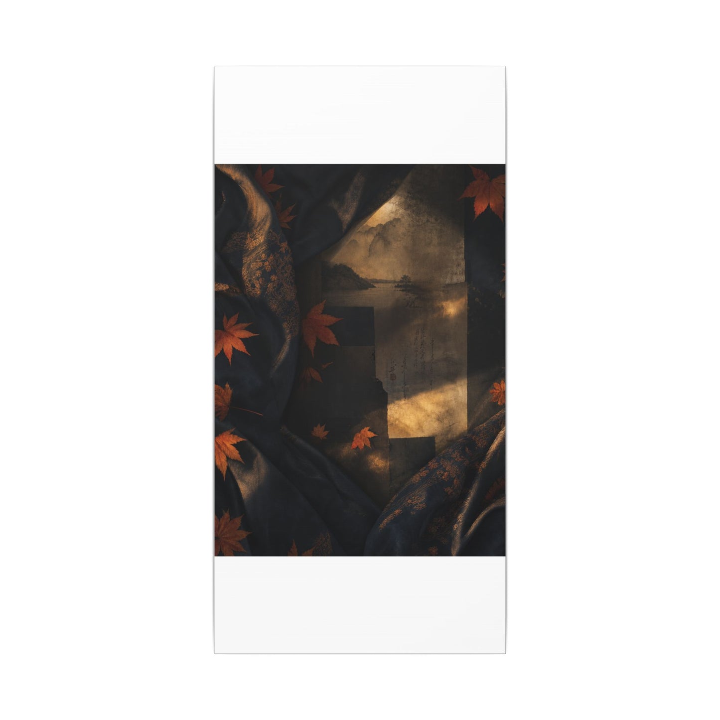 Autumn Silk Drape Shadow Zen Canvas Art | Bold Decor