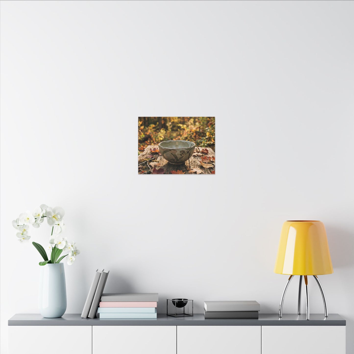 Golden Hour Ceramic Bowl Canvas Art - Japandi Fukinsei