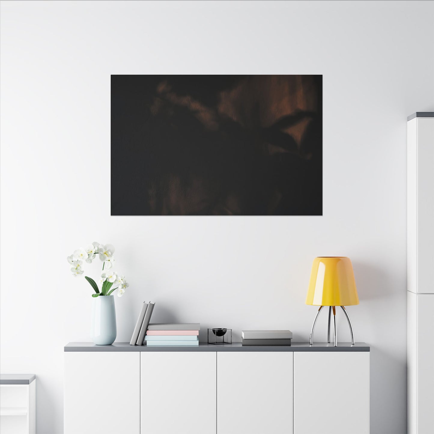 Shadow Play Summer Canvas Art | Dark Japandi Sophisticated Design