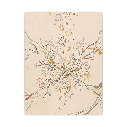 Warm Shadow Play Canvas Art - Minimal Line Japandi