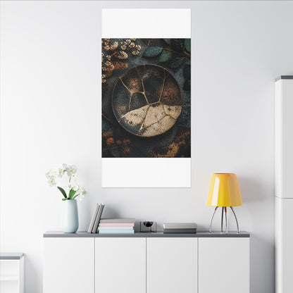 Kintsugi Rust Patina in Dawn | Gold Repair Canvas Art