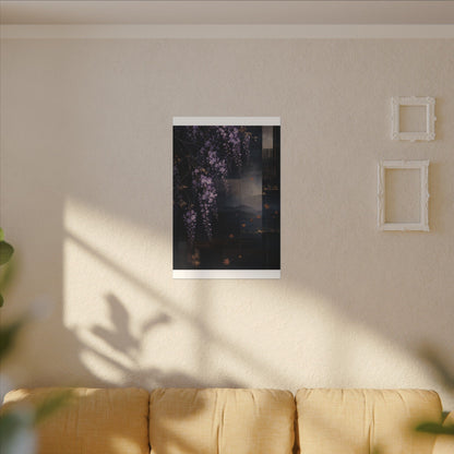 Dawn Wisteria Canvas Art - Dark Japandi Fukinsei