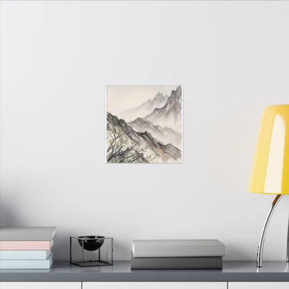 Spring Mountain Mist Texture Canvas Art | Warm Decor