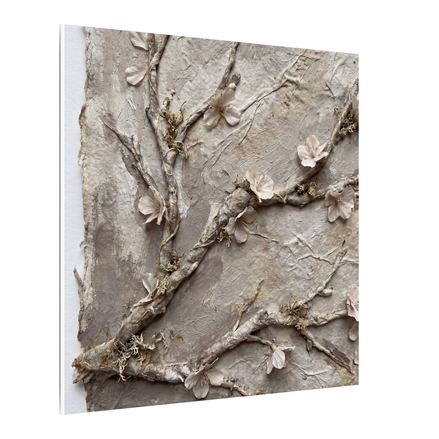Summer Cherry Blossom Texture Canvas Art | Earthy Decor