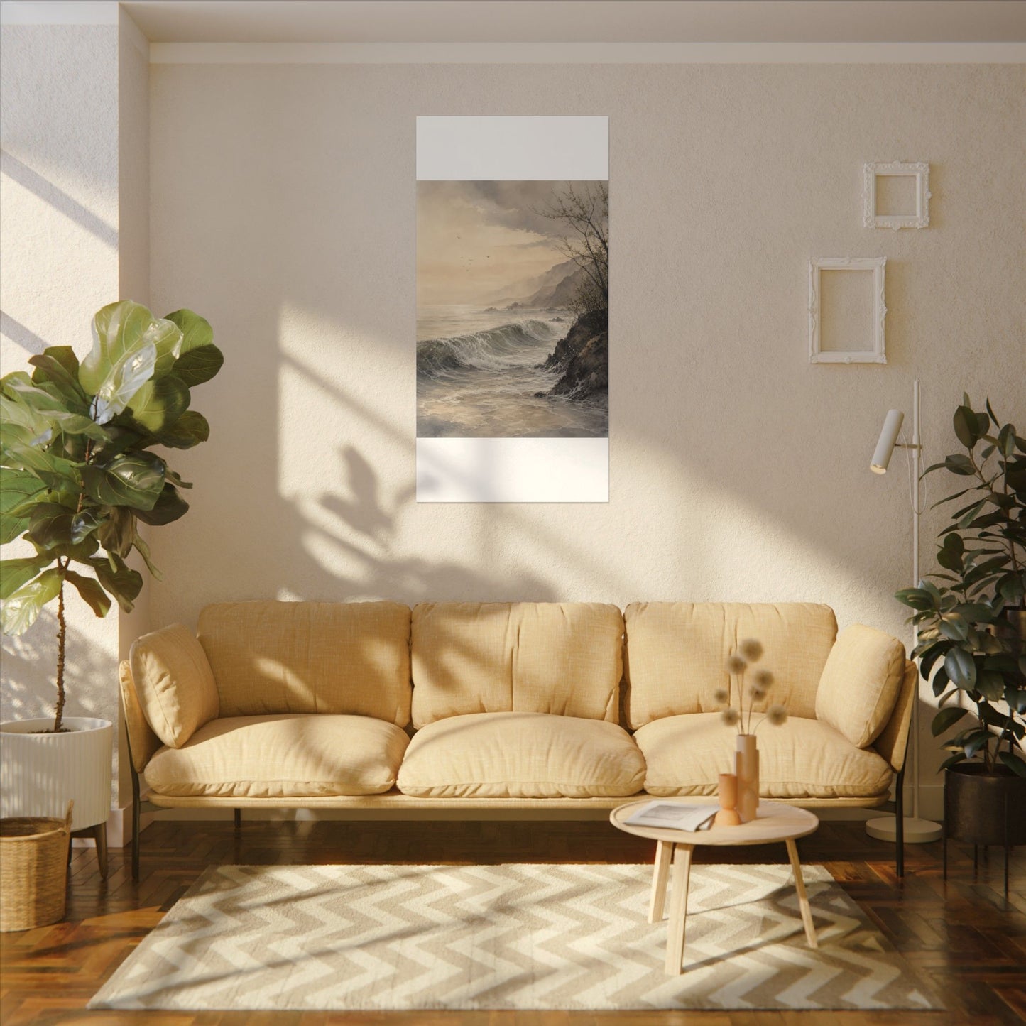 Ocean Wave Spring Canvas Art | Japandi Elegant Design