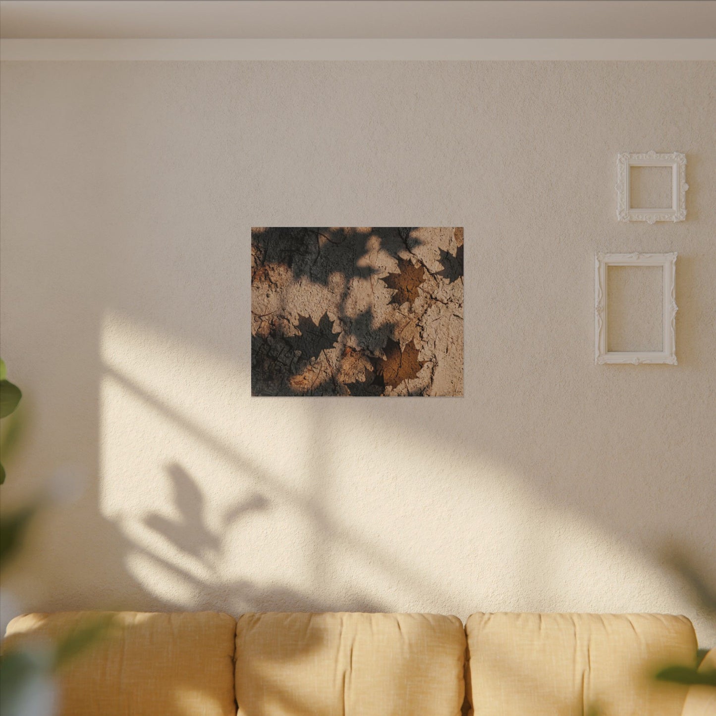 Cozy Shadow Play Canvas Art - Texture Japandi