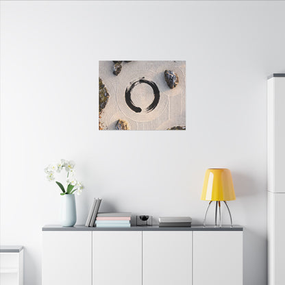 Rock Garden Canvas Art | Winter Zen Enso Art