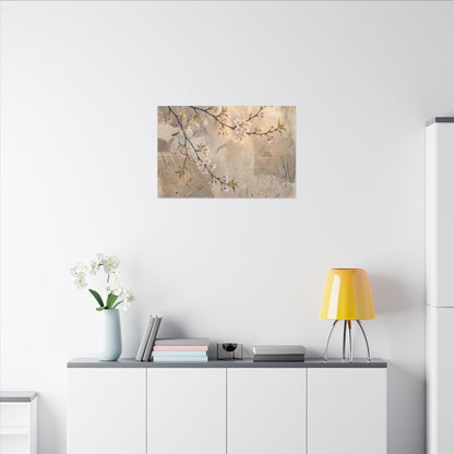 Summer Cherry Blossom Texture Canvas Art | Neutral Decor