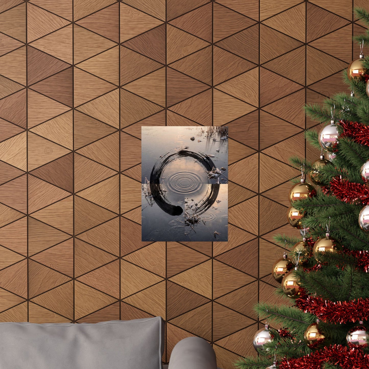 Water Ripple Winter Wall Art Print | Zen Contemplative Design