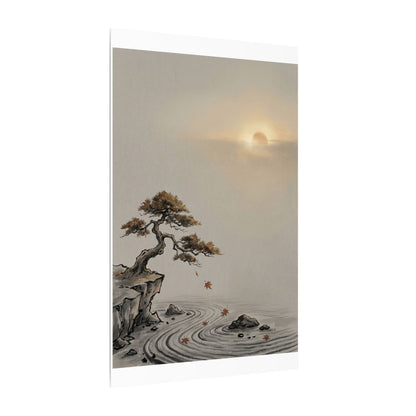 Pine Tree Canvas Art | Autumn Zen Karesansui Art