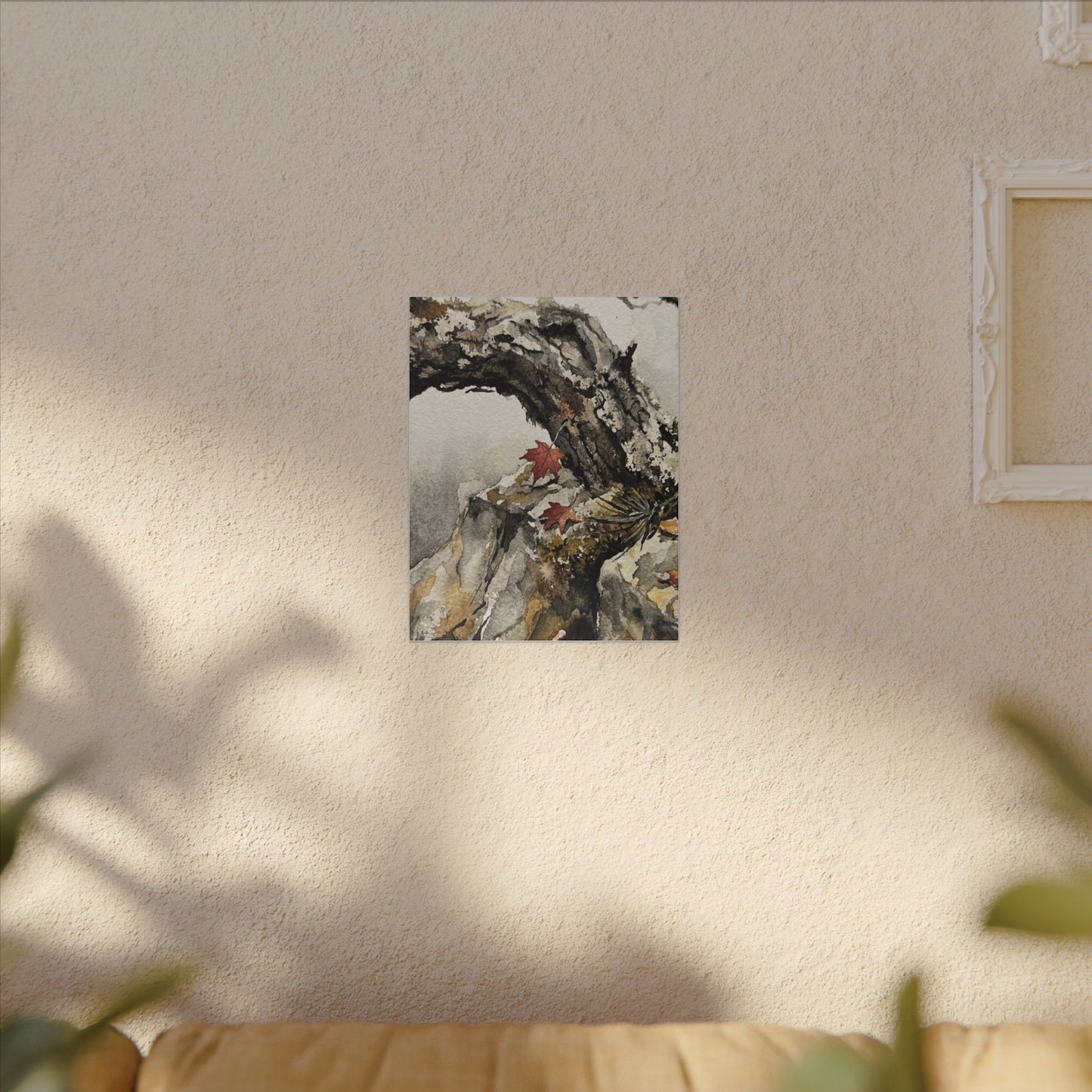 Pine Tree Autumn Canvas Art | Japandi Earthy Design
