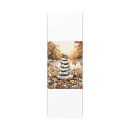 Earthy River Stones Canvas Art - Minimal Line Japandi