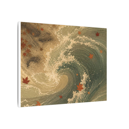Japandi Ocean Wave in Candlelight | Japanese Pattern Canvas Art