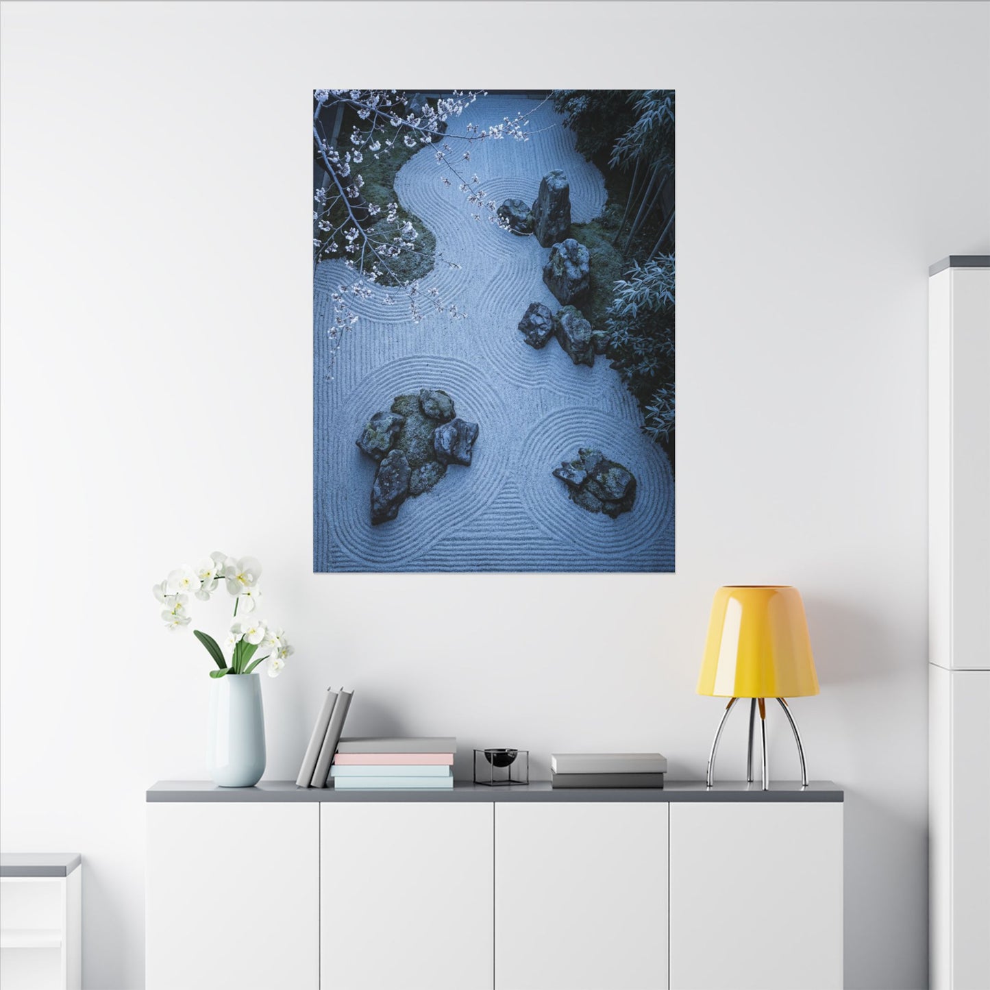 Earthy Silk Drape Canvas Art - Minimal Line Japandi