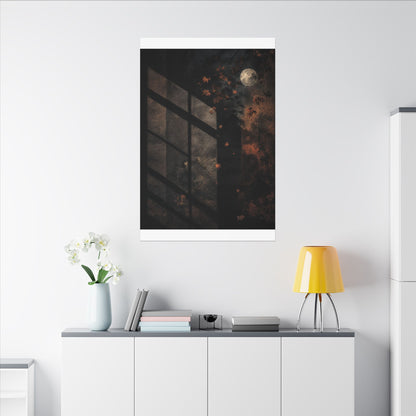Sophisticated Shadow Play Canvas Art - Dark Texture Dark Japandi
