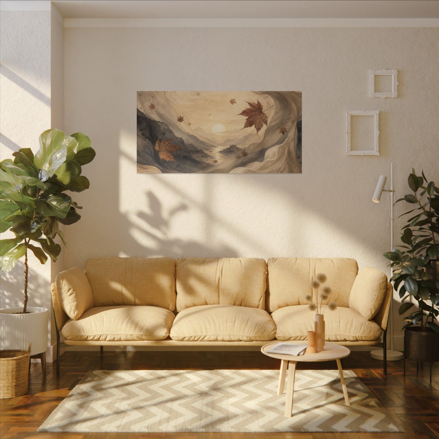 Autumn Silk Drape Watercolor Canvas Art | Earthy Decor