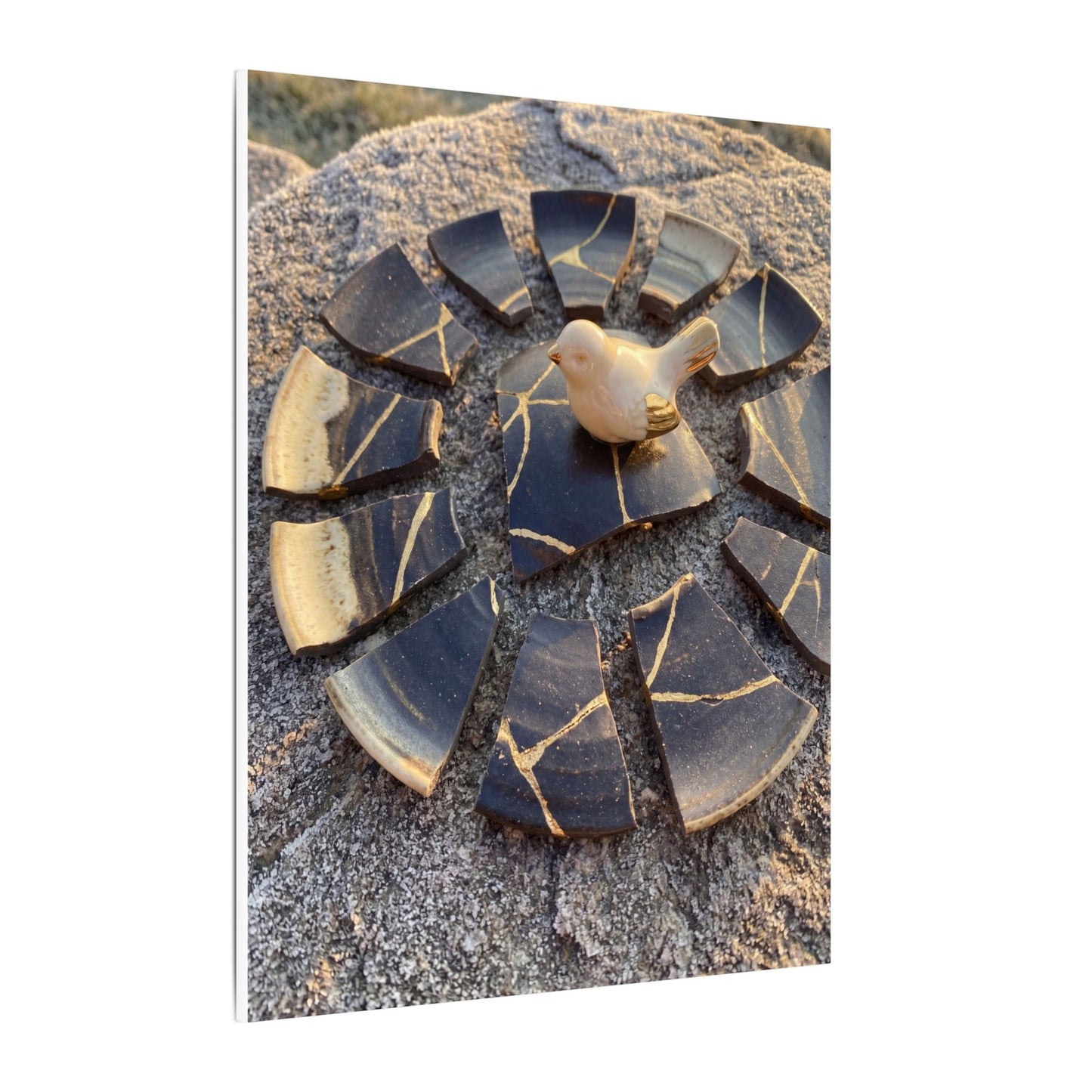 Golden Hour Broken Pottery Canvas Art - Kintsugi Datsuzoku