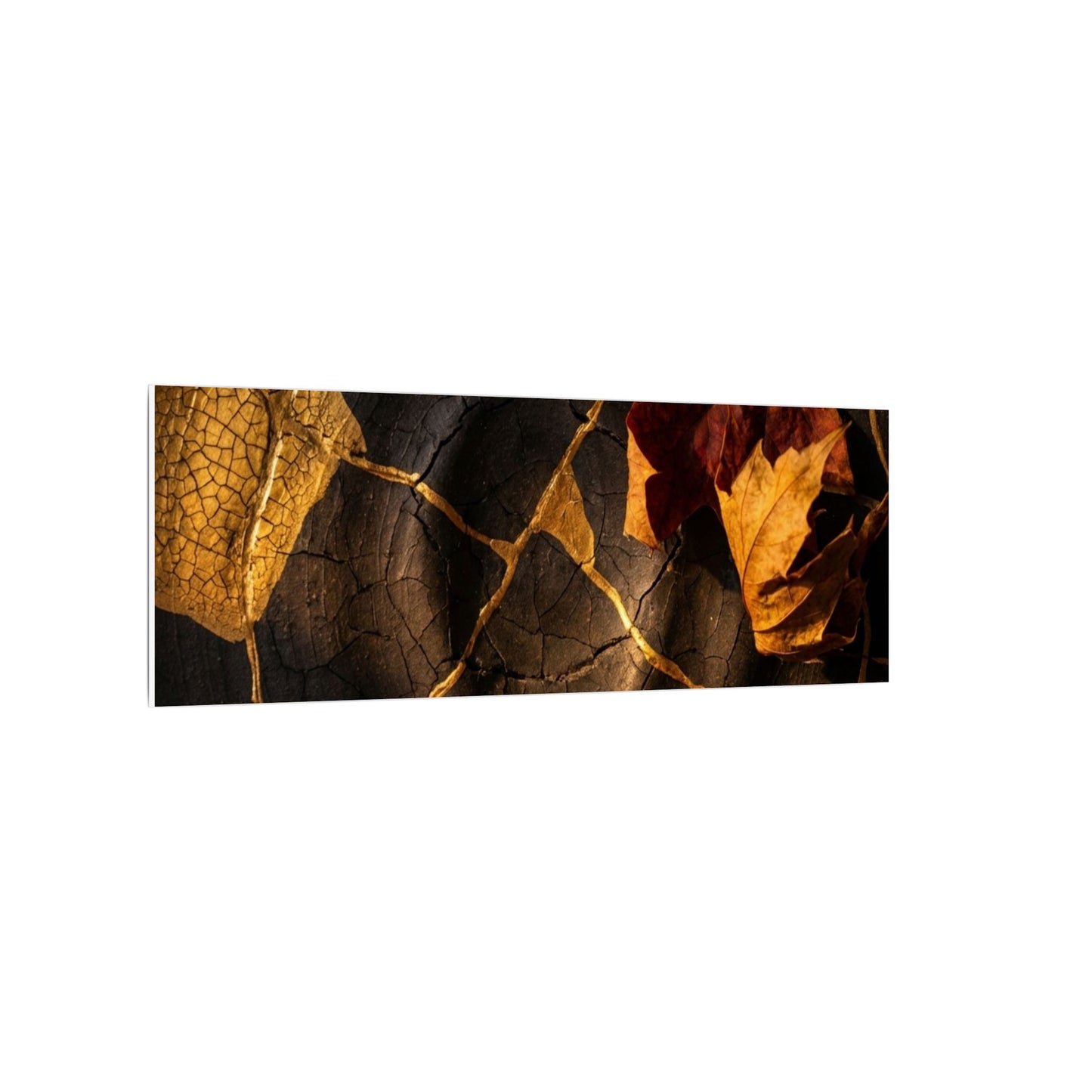 Resilient Shadow Play Canvas Art - Crackle Gold Kintsugi