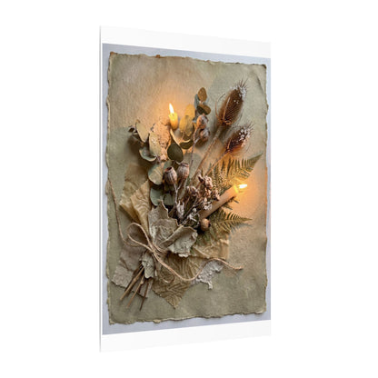 Dried Flowers Texture Canvas Art | Warm Japandi Art