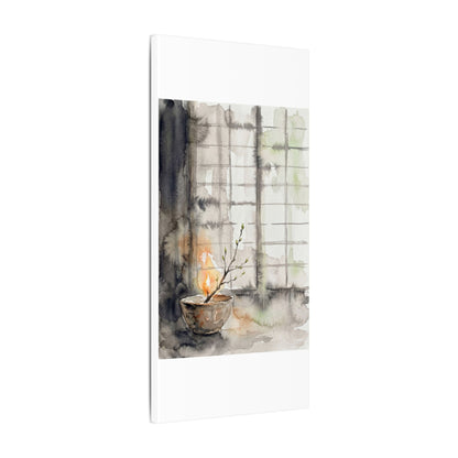 Shoji Screen Canvas Art | Spring Japandi Watercolor Art