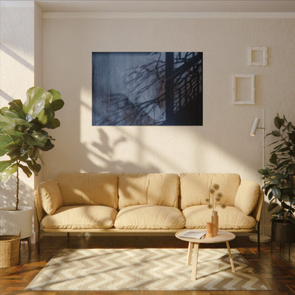 Shadow Play Moody Minimal Canvas Art | Moody Dark Japandi Art