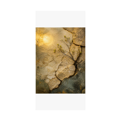 Cracked Earth Texture Wall Art Print | Earthy Japandi Art