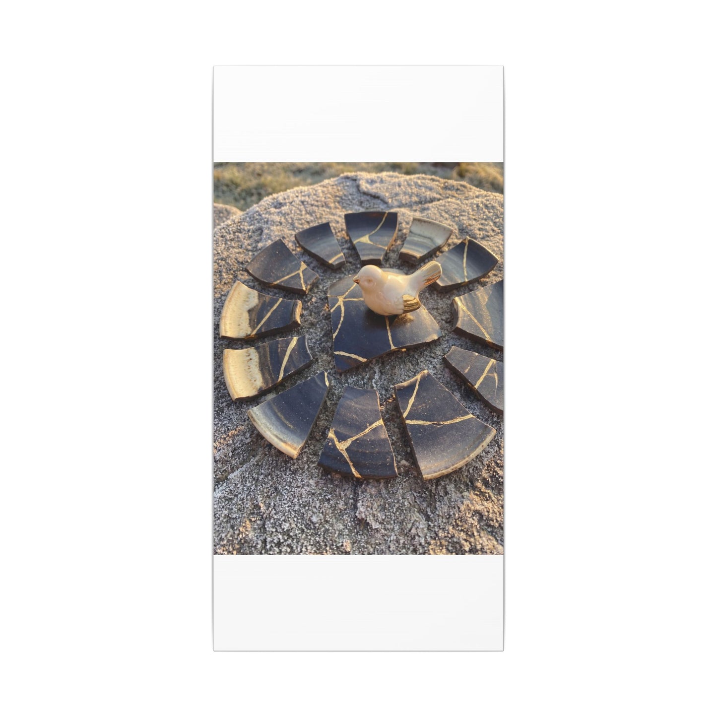 Golden Hour Broken Pottery Canvas Art - Kintsugi Datsuzoku