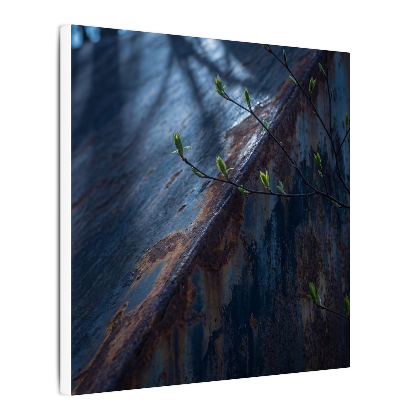 Rust Patina Canvas Art | Spring Dark Japandi Shadow Zen Art