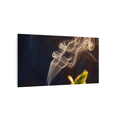 Golden Hour Incense Smoke Canvas Art - Dark Japandi Kanso