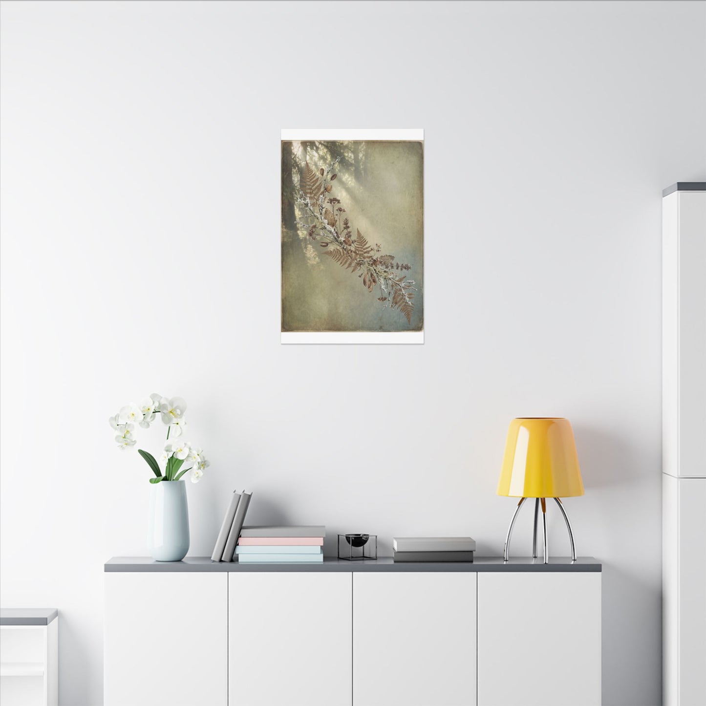 Winter Dried Flowers Forest Whimsy Canvas Art | Earthy Decor