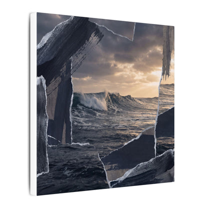 Fukinsei Ocean Wave Canvas Art - Dark Japandi Shadow Zen