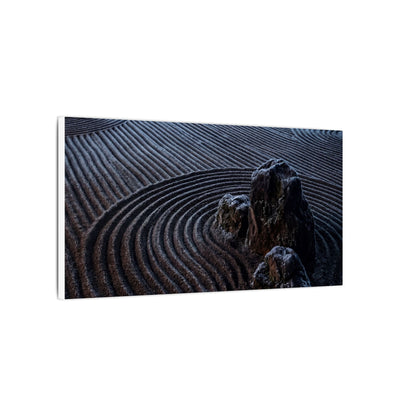 Moonlight Rock Garden Canvas Art - Dark Japandi Seijaku