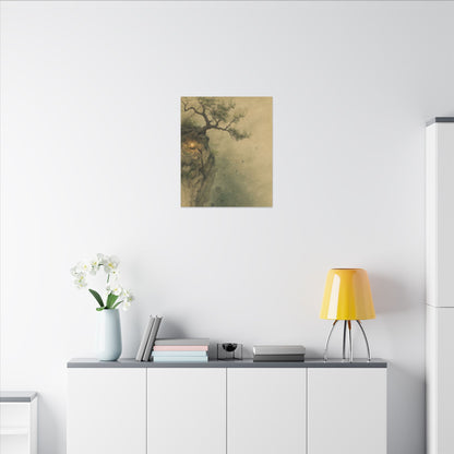 Spring Pine Tree Minimal Line Canvas Art | Earthy Decor