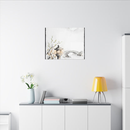 Moonlit Garden Spring Canvas Art | Zen Contemplative Design