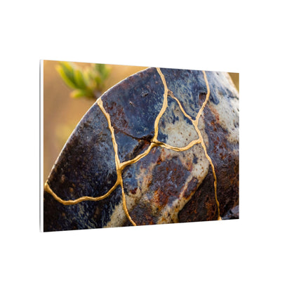 Fukinsei Rust Patina Canvas Art - Kintsugi Gold Repair