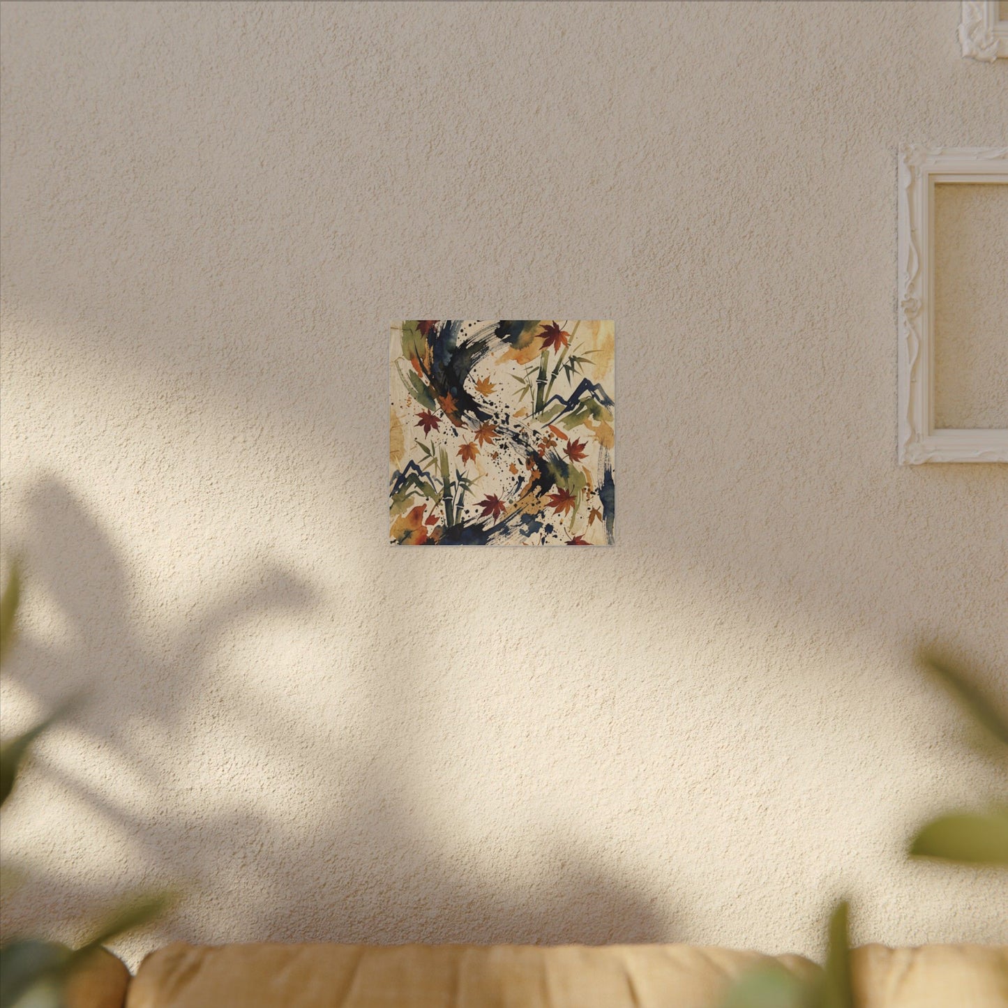 Golden Hour Ink Brushstroke Canvas Art - Zen Shibui