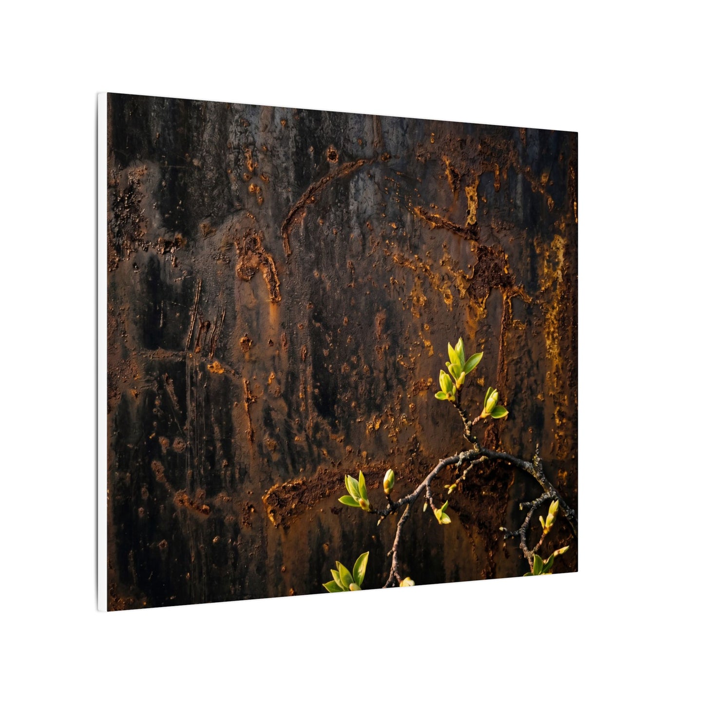 Golden Hour Rust Patina Canvas Art - Dark Japandi Fukinsei