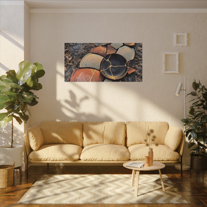 Winter Broken Pottery Gold Vein Canvas Art | Beautiful Decor