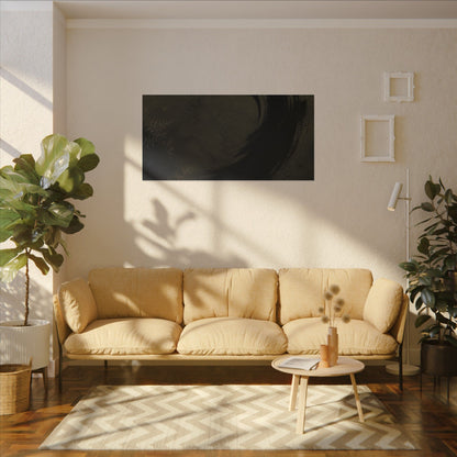 Seijaku Ink Brushstroke Canvas Art - Dark Japandi Moody Minimal